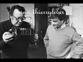 tll et r.devos pr�sentent leurs voeux aux c�t�s de m. drucker et j. poiret - champs elys�es - 1983.