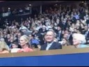 president george hw bush, barbara bush, and cindy mccain listen to laura bush at the republican national convention.