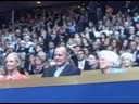 president george hw bush, barbara bush, and cindy mccain listen to laura bush at the republican national convention.