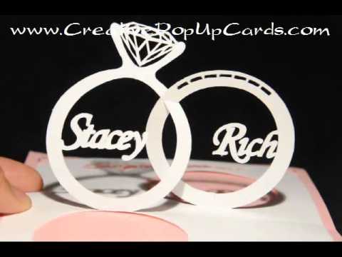 Wedding Invitation Linked Rings Pop Up Card Template Wedding Invitation Linked Rings Pop Up Card Template
