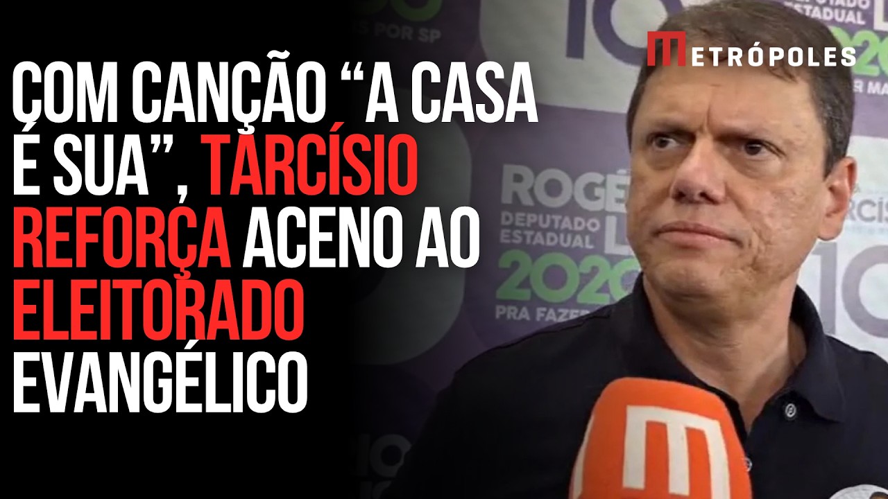 Em agenda, Tarcísio acena a evangélicos com canção gospel