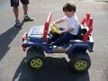 Bryson driving a supercharged powerwheels jeep (Part.2)