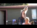 22 yr. old girl flies off pogo stick