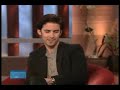 in the interview milo is talking about his character peter petrelli & his hairstyle.