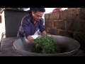 Making pu-erh tea: Pan-frying