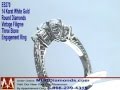 videos de 14K Gold Three Stone Round Diamond Vintage Style Filigree Engagement Ring Setting ES270 MDC NYC