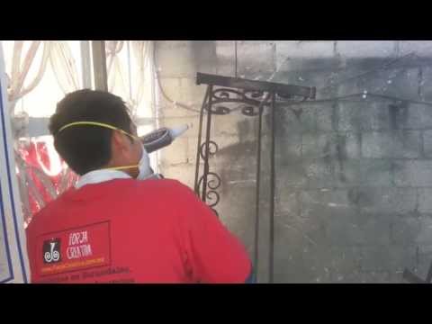 pintura al horno - Instalacion de protecciones en hierro forjado www.ForjaCreativa.com.mx Puebla,Mexico Puertas portones rejas y muebles en hierro forjado. En hierro forjado , ...