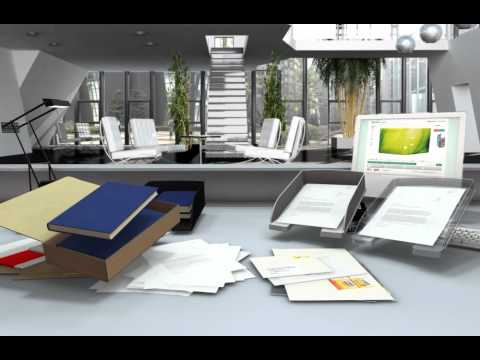 Leitz "Plus" műanyag, oldalt nyitott irattálca, kék