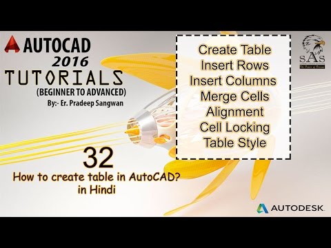create table in AutoCAD