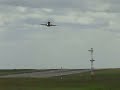 very windy day at england's highest airport, leeds bradford. 3 aborted landings and one successful