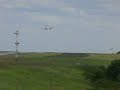 very windy day at england's highest airport, leeds bradford. 3 aborted landings and one successful