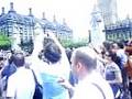 Barack obama leaves Palace of Westminster.