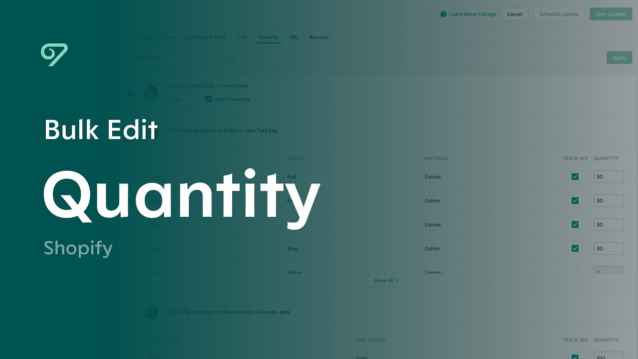 Bulk Edit Quantity | Shopify