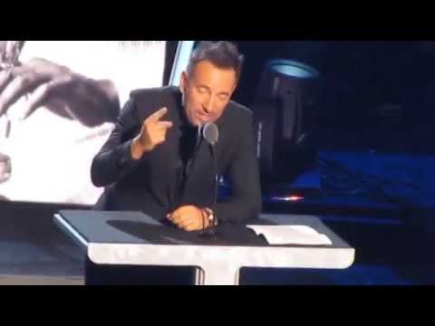 roll - Bruce Springsteen at Barclays Center, Brooklyn, 4-10-14, inducting his E Street Band mates into the Rock N Roll Hall of Fame.