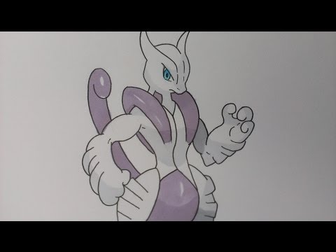 how to draw mewtwo x