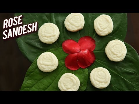 Rose Sandesh – How To Make Sandesh – Indian Dessert Recipe – Bengali Sweet Sondesh Recipe – Ruchi