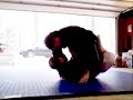 Jujitsu newaza in a snowy Dojo guard passing art