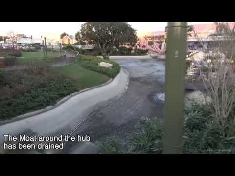 Magic Kingdom Hub Construction - Moat Drained - March 3rd 2014 - Walt Disney World