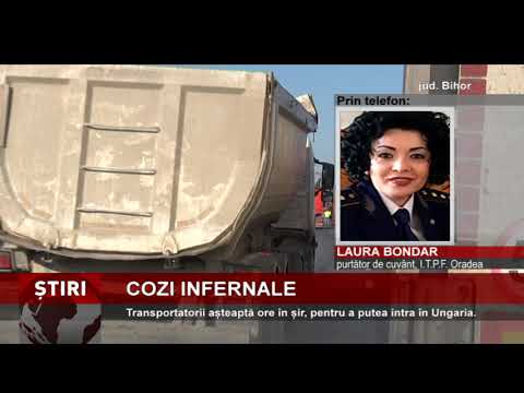 Transportatorii așteaptă ore în șir, pentru a putea intra în Ungaria