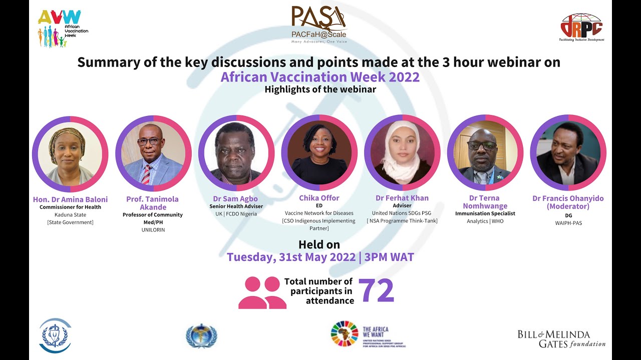 Summary of the key discussions & points made at the 3 hour webinar on African Vaccination Week 2022