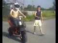 prova scooter elaborato con tuta dainese