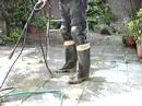 Jetwashing in wellington boots Jetwashing in wellington boots