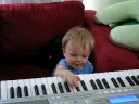 Oliver plays the keyboard
