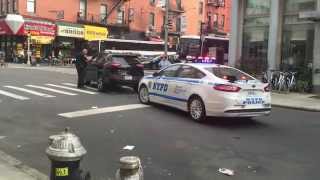 NYPD CTB CRUISER, \"COUNTER TERRORISM BUREAU\", CONDUCTING TRAFFIC STOP ON DUANE ST. IN TRIBECA, NYC