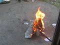 Point blank pellet gun to aerosol can on fire....Explode!!!