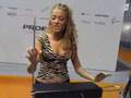 Nice Italian girl playing the Moog Theremin