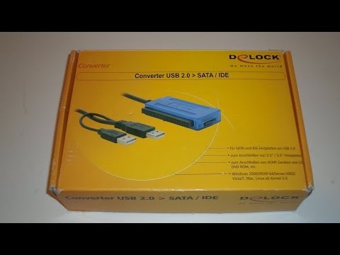 Adapter Konverter - Der Festplattenadapter von DELOCK ermöglicht es, interne IDE- oder SATA-Festplatten über USB 2.0 an den PC anzuschließen. Dabei werden die internen Festplatt...