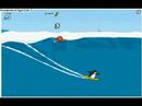 A red, sufring puffle on club penguin. The second bit when I go on survival is funny, watch my red puffle before I getup by the guy in the jet pack.
