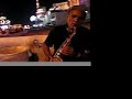 romanian sax player performing in a las vegas strip corner.
june 2007