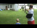 videos de One Arm Archery Practice Shots at 20 yards w/ Mathews DXT, shooting with my mouth