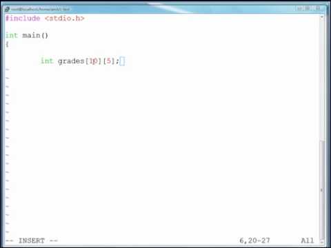 how to define two dimensional array in vhdl