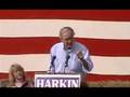 Tom Harkin introduces Barack Obama at 2006 Steak Fry