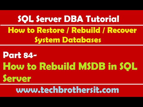 how to rebuild msdb database