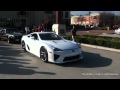 Supercharged Spyker C8 Spyder and Lexus LFA + Loud Revving!