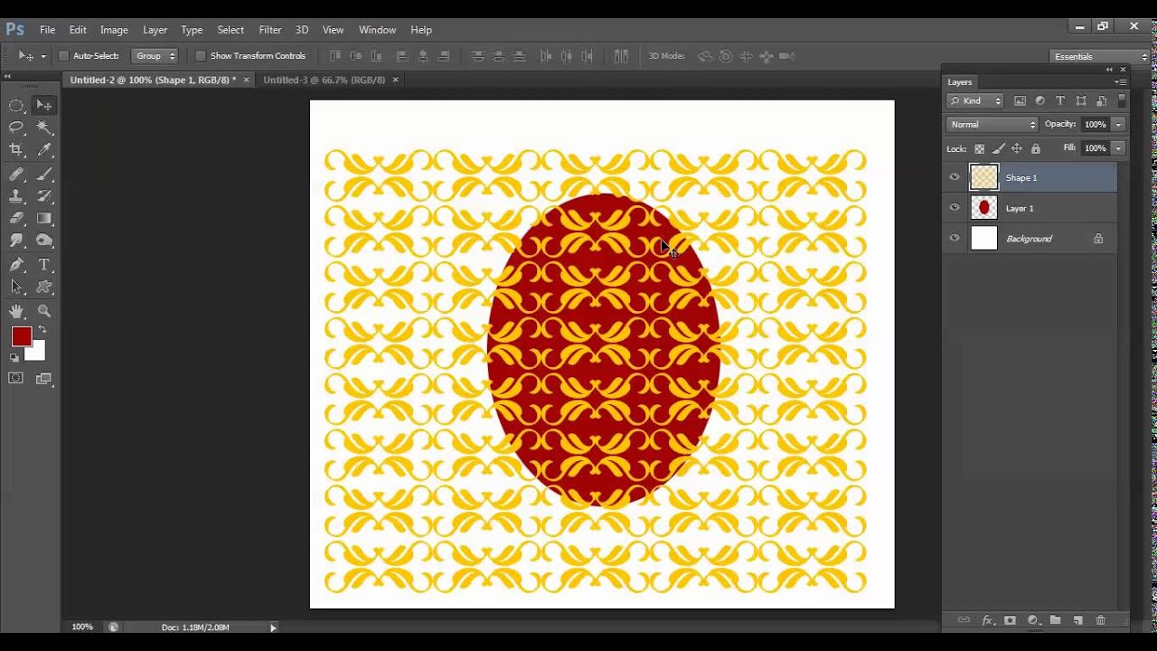 Fill a shape with other small objects using warp in Adobe Photoshop