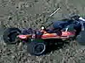 HPI Baja 5B ripping it in a park and has some crashes