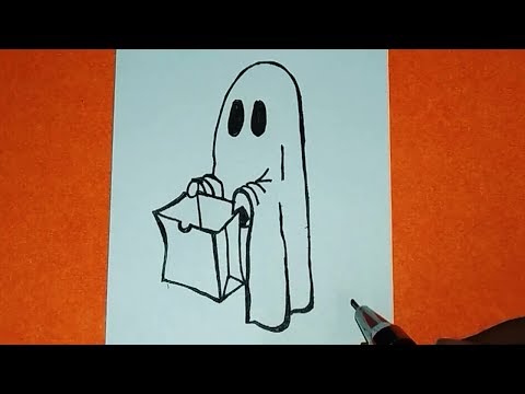 How to Draw a Ghost Easy Ghost Drawing for kids Halloween Drawings