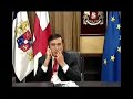 saakashvili eats his tie  haha 