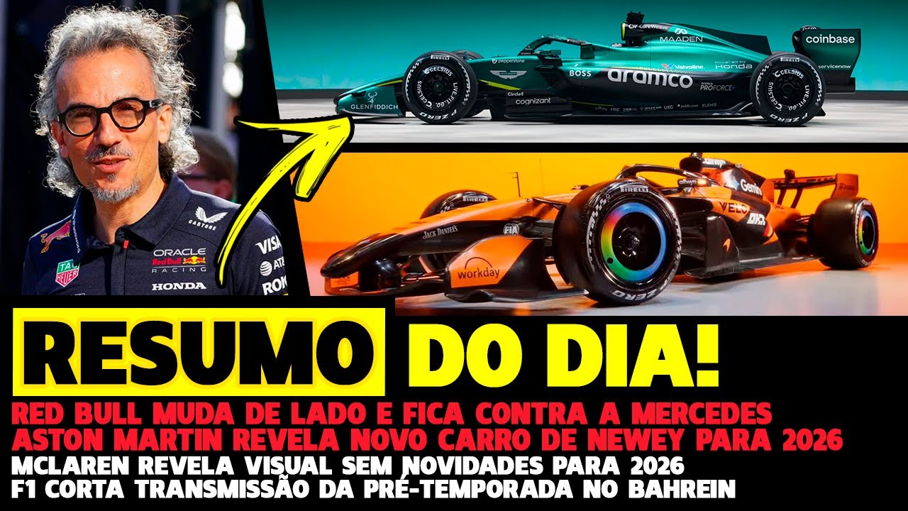 🚨URGENTE: ASTON MARTIN E MCLAREN REVELAM VISUAL, RED BULL MUDA DE LADO E SPORTV | FÓRMULA 1|GPEMCASA