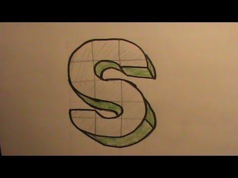 how to draw the letter s'in 3d