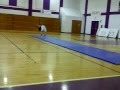 Arielle back flipping at agnes scott gym