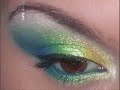 YELLOW, GREEN +BLUE MAKEUP TUTORIAL