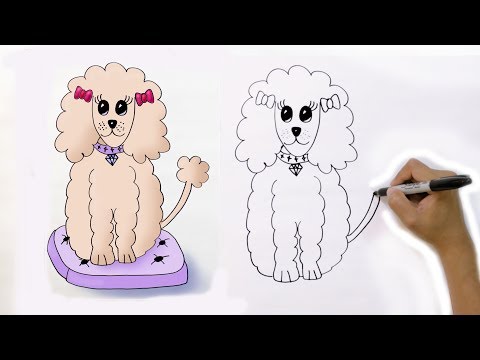 video-linktoworks-How to Draw a Cartoon Dog in 2 Minutes : Easy Poodle ...
