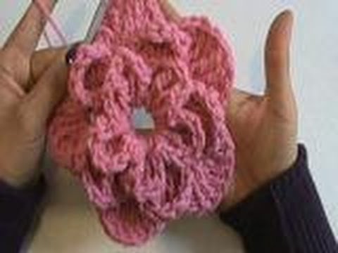 1 DE 4 COMO TEJER BUFANDA DECORATIVA DE FLOR GANCHILLO CROCHET
