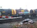 BNSF 6872 Leads 2 Engines EB in the Snow with a Great RS3L!!