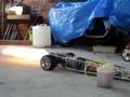 1/5th scale jet dragster test with afterburner